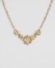 Gold Metal Flower And Pearl Necklace