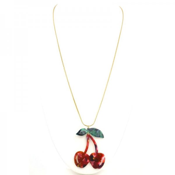 Cherry Acetate Pendant Necklace