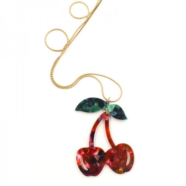 Cherry Acetate Pendant Necklace