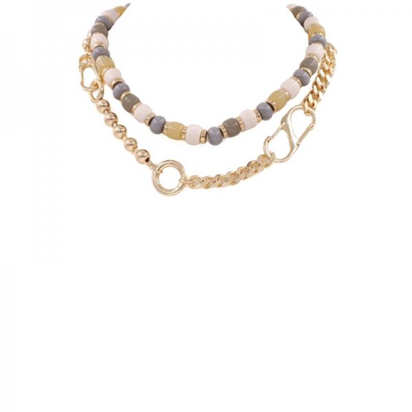 Stone Bead Layered Necklace