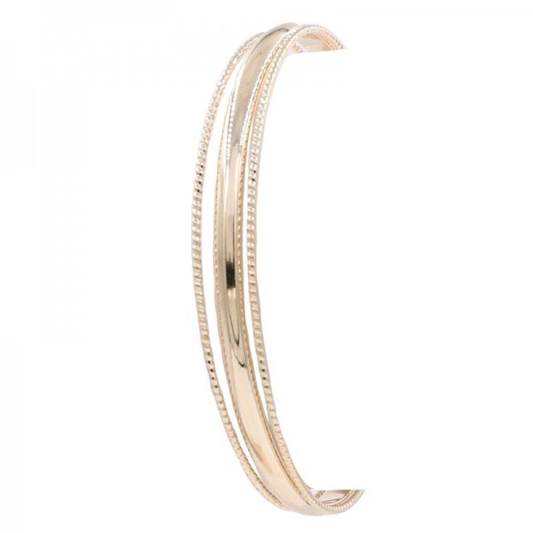 Brass Layered Stack Open Bracelet