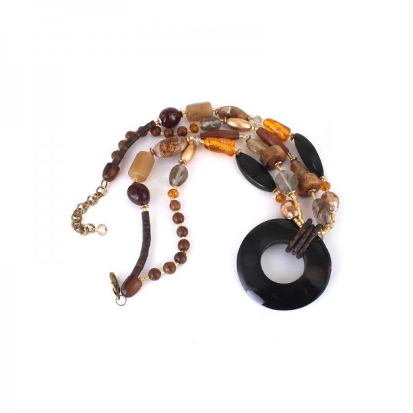 Assorted Bead with Natural Shell Pendant Necklace Set