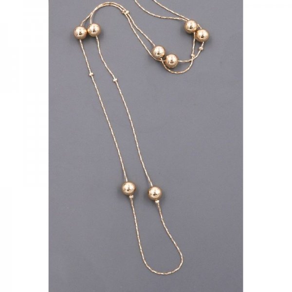 Metal Ball Station Necklace