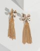 Gold Flower Chain Tassel Earrings