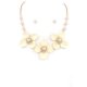 Floral Cream Pearl Necklace Set