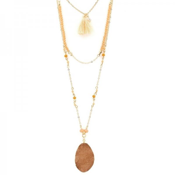 Acrylic Druzy Stone Layered Necklace