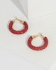 Red Multi Crystal Hoop Earrings